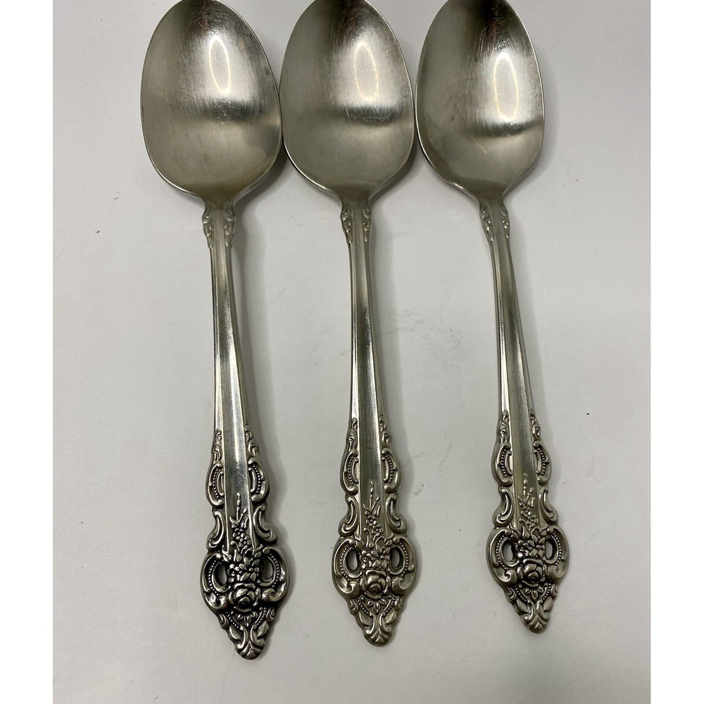 Oneida CHERBOURG Community Stainless Flatware SET of 3 Oval Soup Spoons